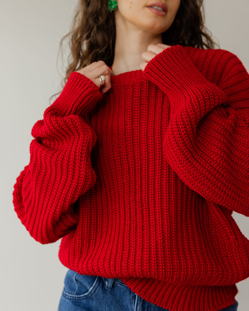 Knit Sweater in Red