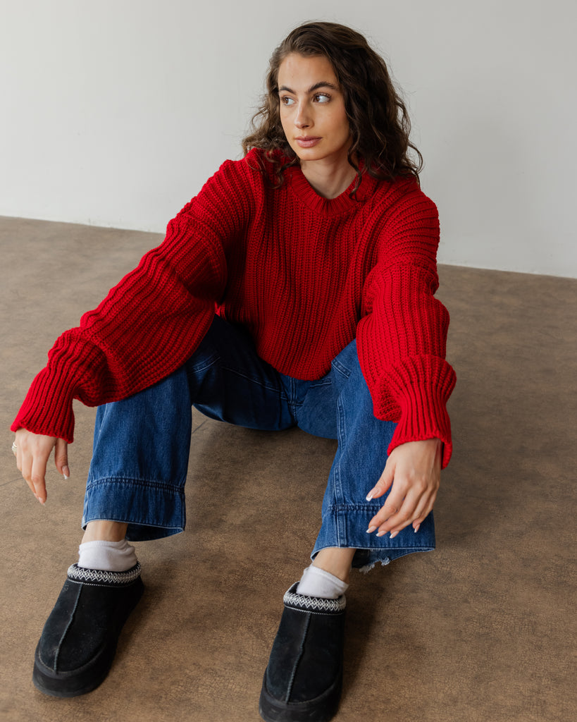 Knit Sweater in Red