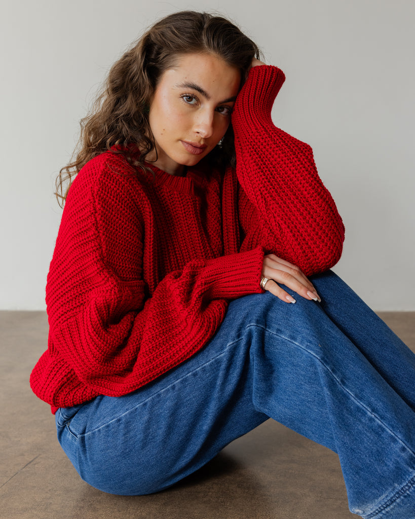 Knit Sweater in Red