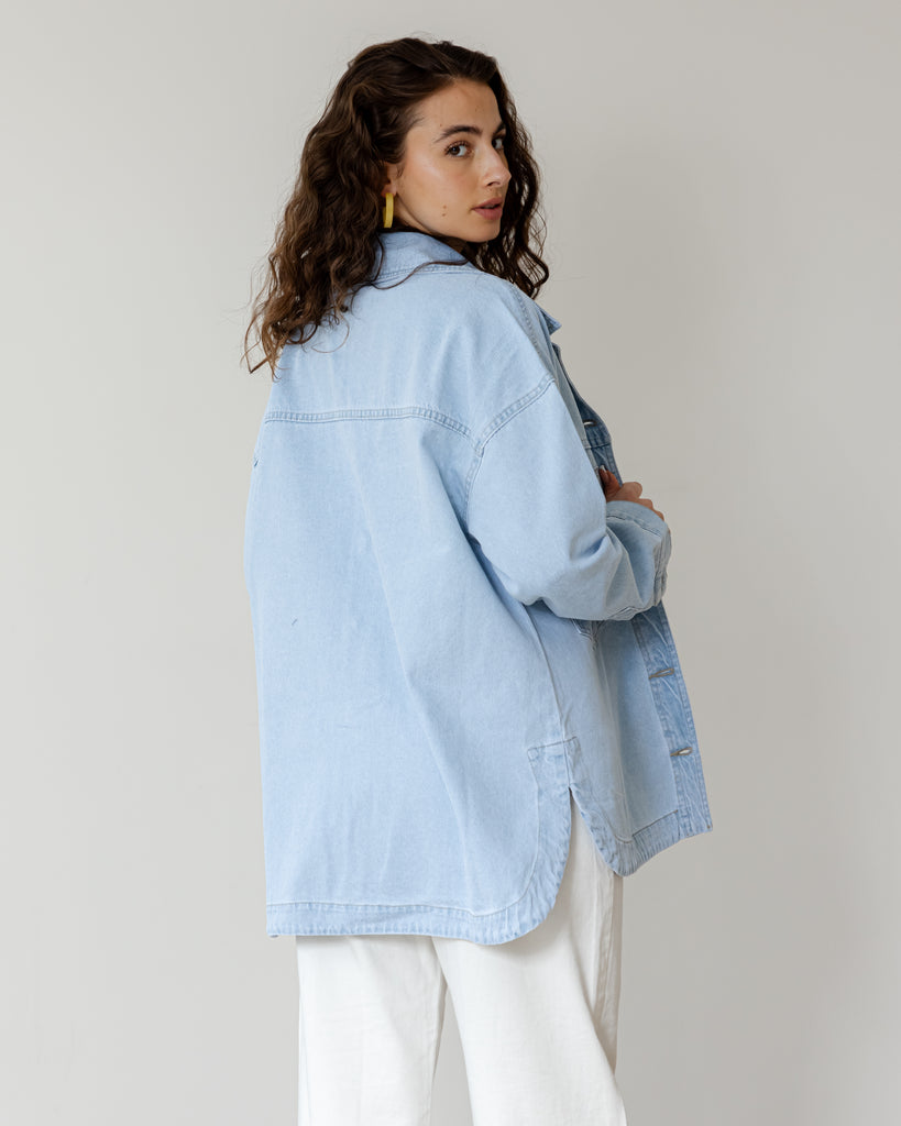 Oversized Denim Shirt in Blue