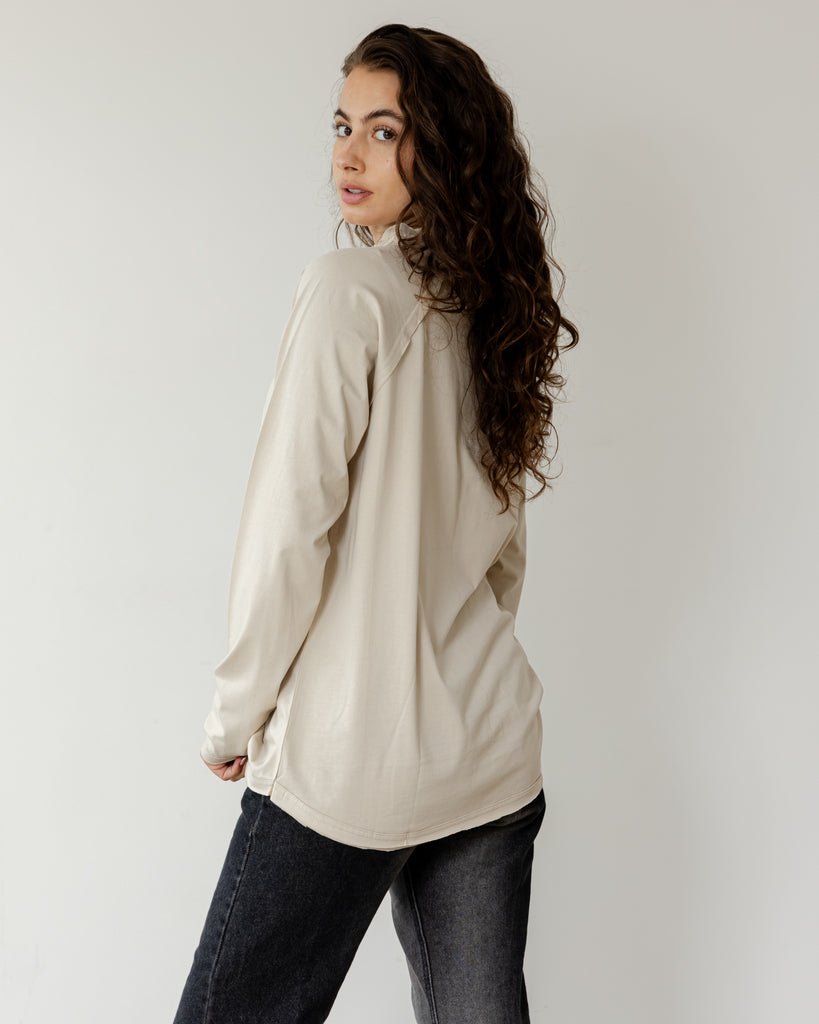 Long Sleeve Crew in Beige