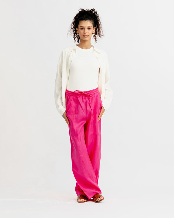 Livin’ In Linen Pants in Fuchsia