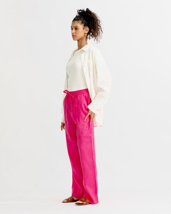 Livin’ In Linen Pants in Fuchsia