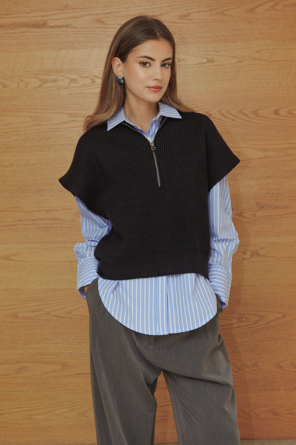 Knitted Vest in Black