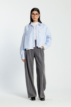 Cropped Oxford Pocket Shirt