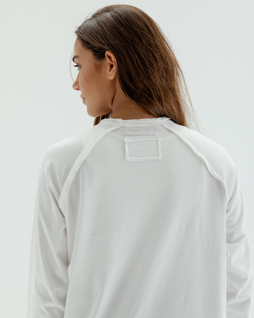 Long Sleeve Crew in Off White