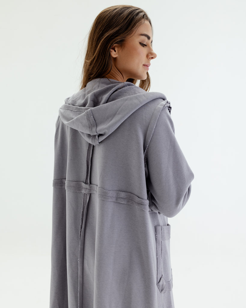 Over You Midi Cardigan in Grey