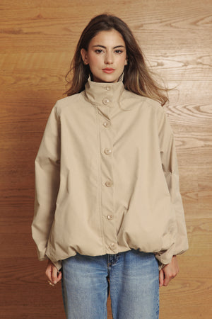 Waterproof Balloon Jacket in Beige