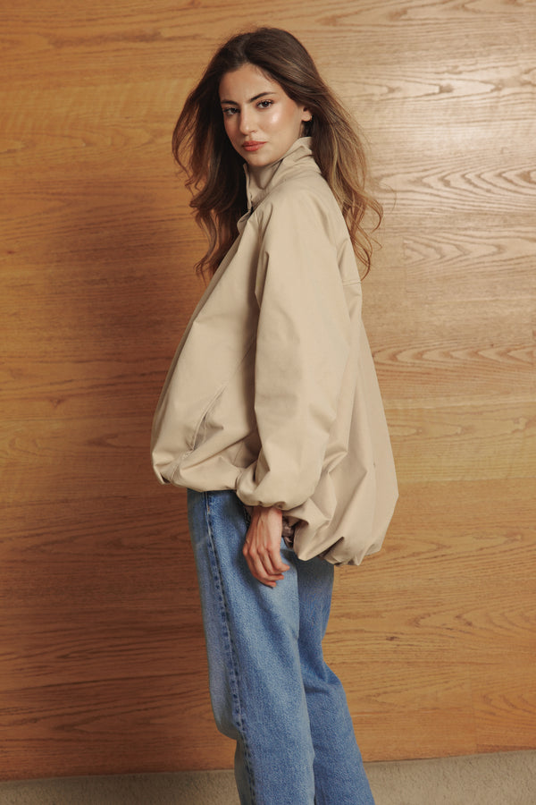 Waterproof Balloon Jacket in Beige