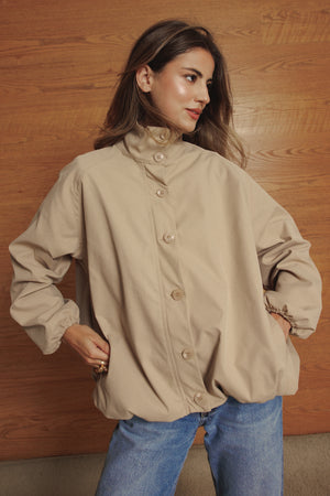Waterproof Balloon Jacket in Beige