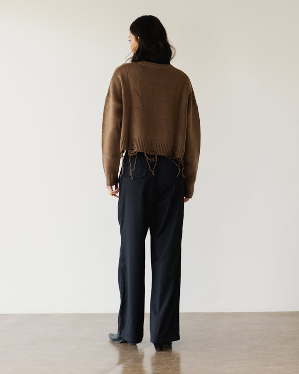 Fringed Sweater in Cafe