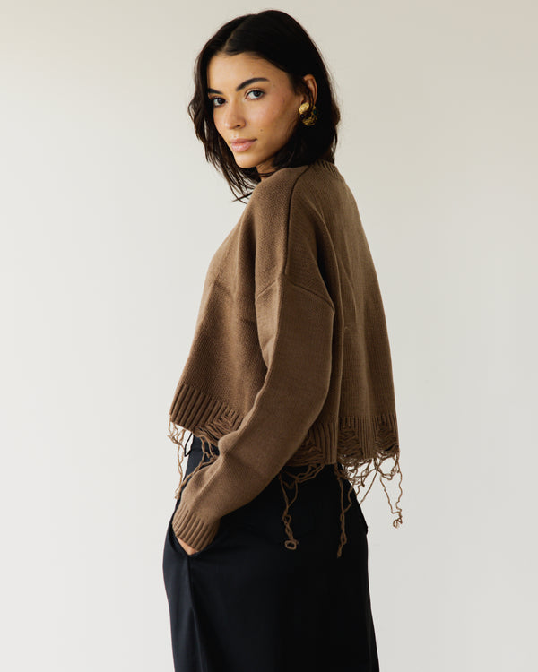 Fringed Sweater in Cafe