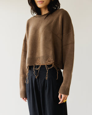 Fringed Sweater in Cafe