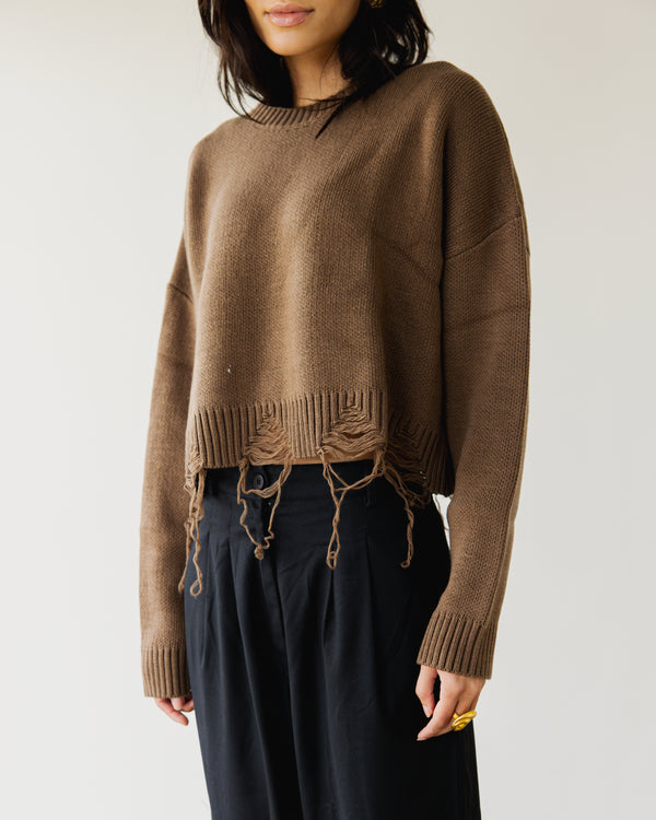 Fringed Sweater in Cafe
