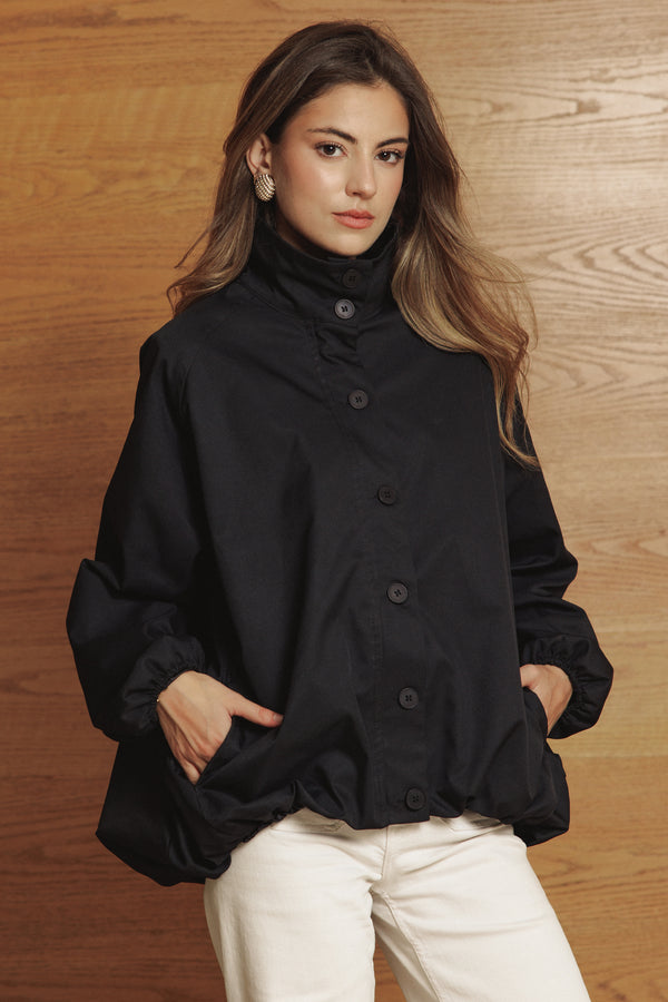 Waterproof Balloon Jacket in Black