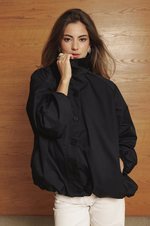 Waterproof Balloon Jacket in Black