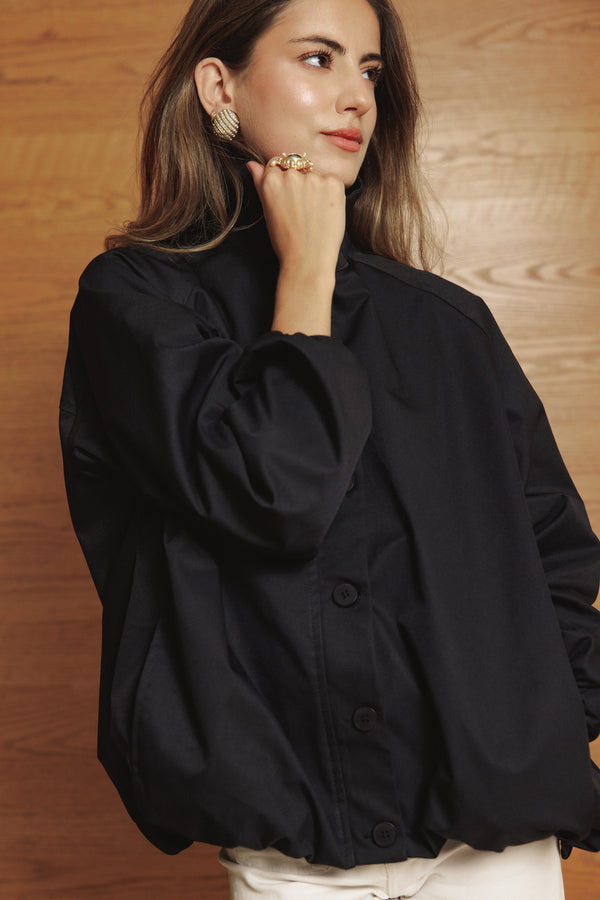 Waterproof Balloon Jacket in Black