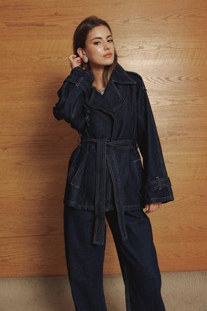 Short Denim Trench