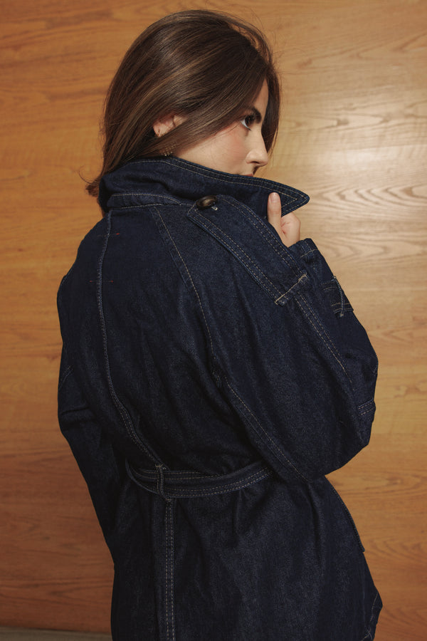 Short Denim Trench