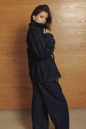 Short Denim Trench