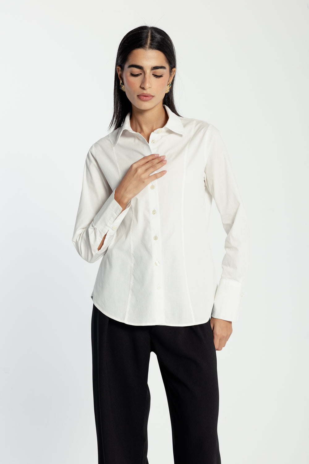 Snatched Waist Shirt in White