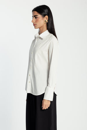 Snatched Waist Shirt in White