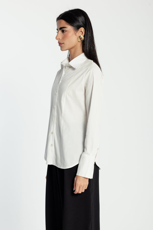 Snatched Waist Shirt in White