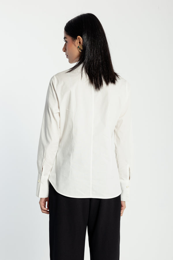 Snatched Waist Shirt in White