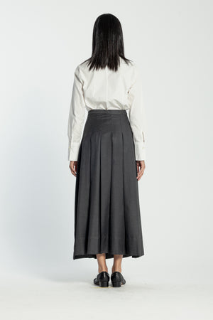 Classic Pleats Skirt in Dark Grey
