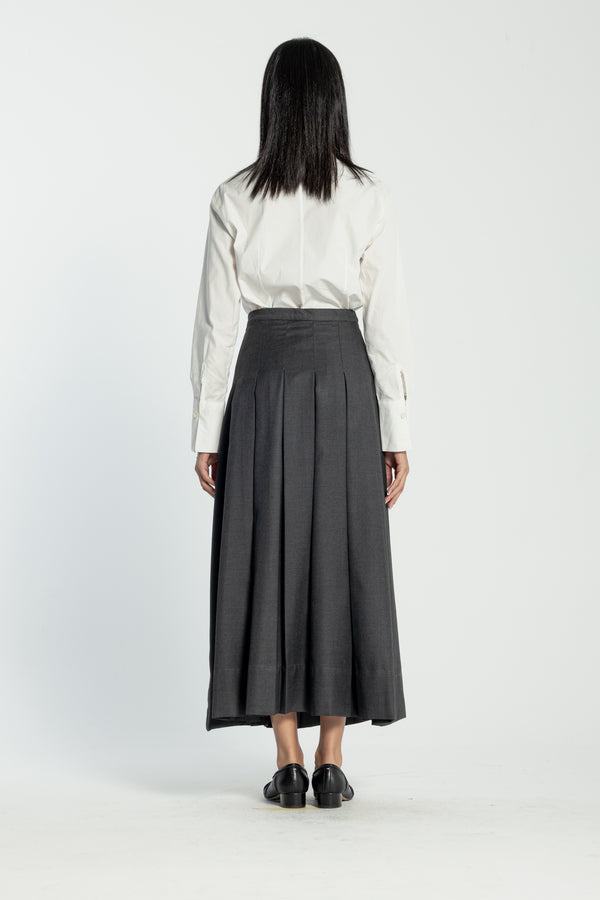 Classic Pleats Skirt in Dark Grey