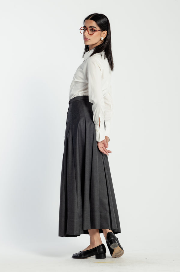 Classic Pleats Skirt in Dark Grey