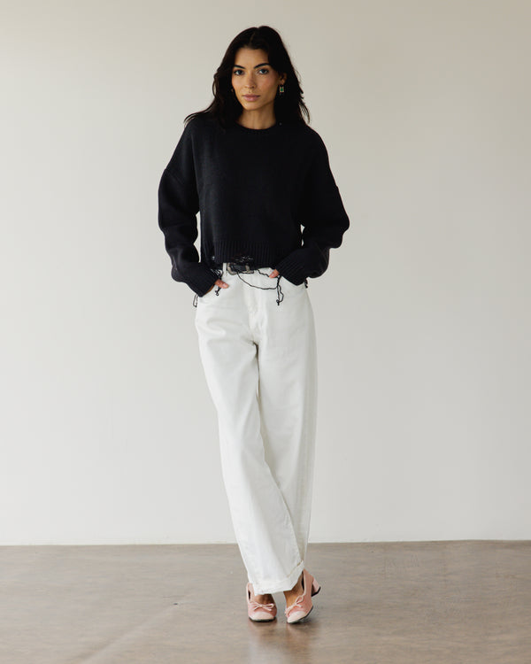 Fringed Sweater in Black