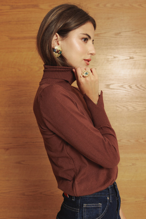 Turtle Neck in Brown