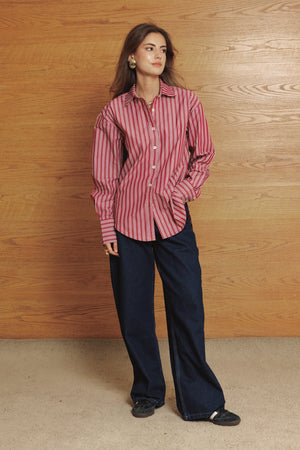 Striped Shirt in Burgundy