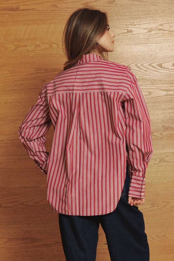 Striped Shirt in Burgundy