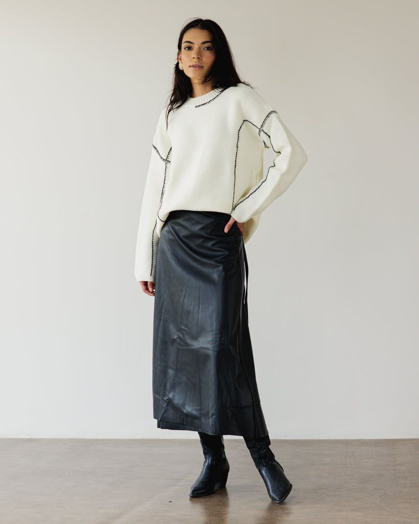 Starlight Leather Wrap Skirt