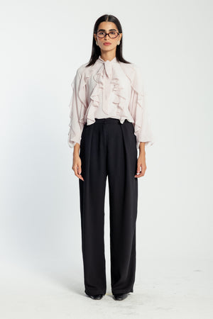 Chiffon Ruffled Blouse in Rose