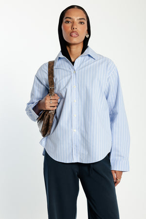 Classic Oxford Shirt in Blue Stripes
