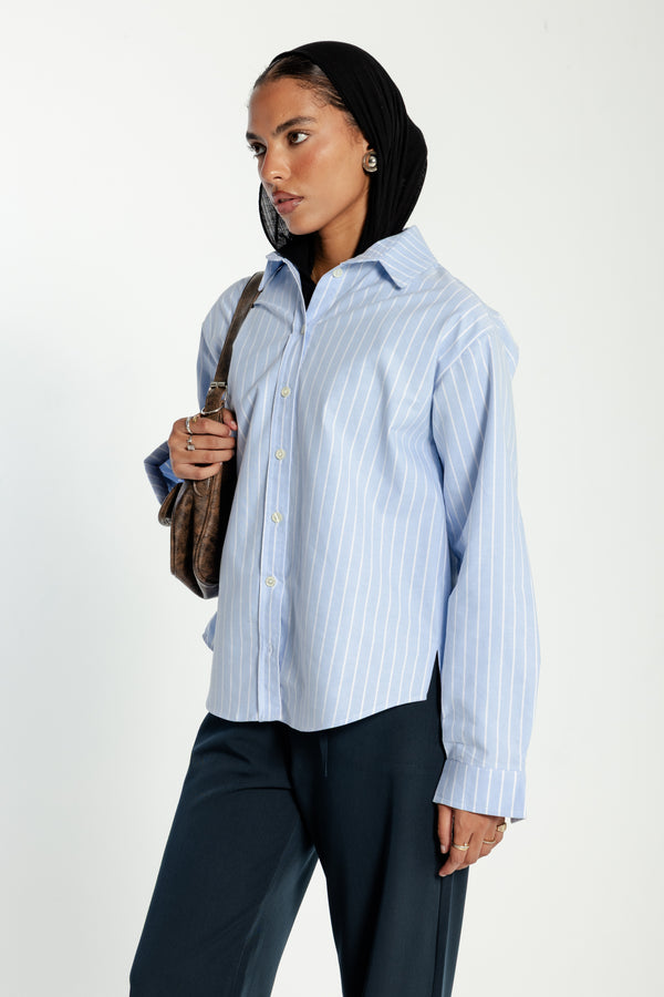 Classic Oxford Shirt in Blue Stripes
