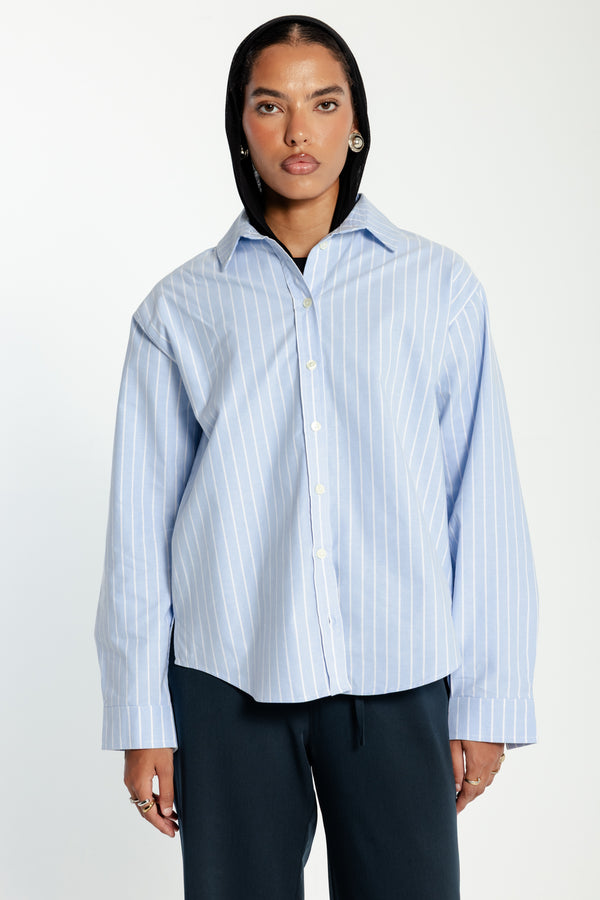 Classic Oxford Shirt in Blue Stripes