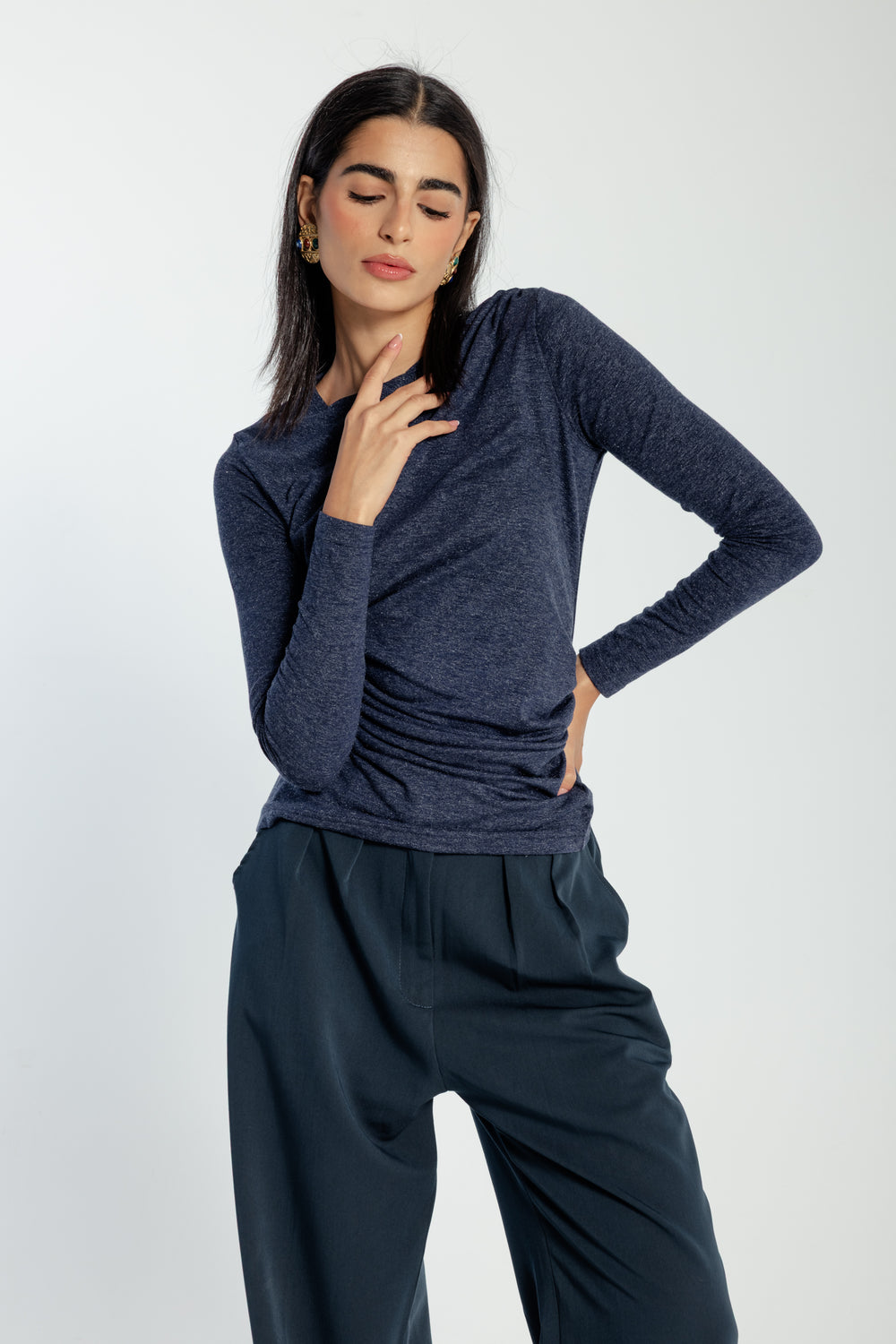 Hot Glam Top in Navy