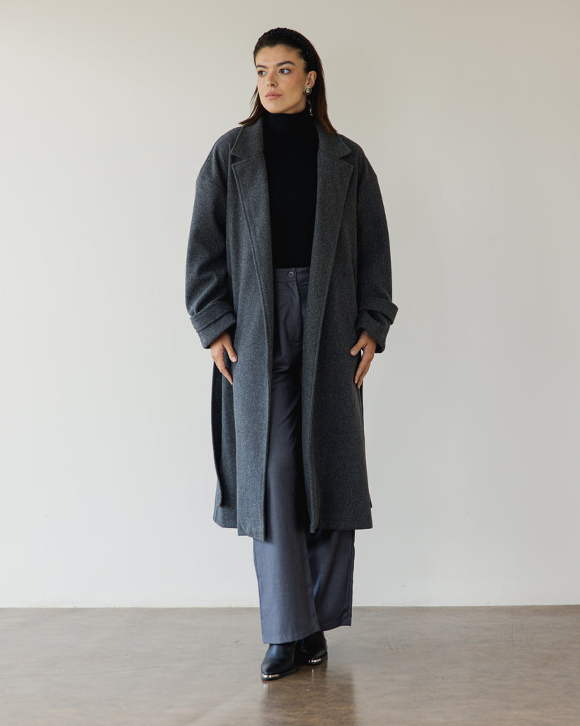 Midnight in Paris Coat in Dark Grey