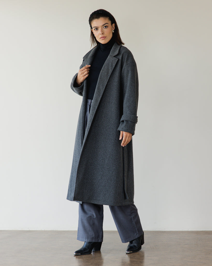 Midnight in Paris Coat in Dark Grey