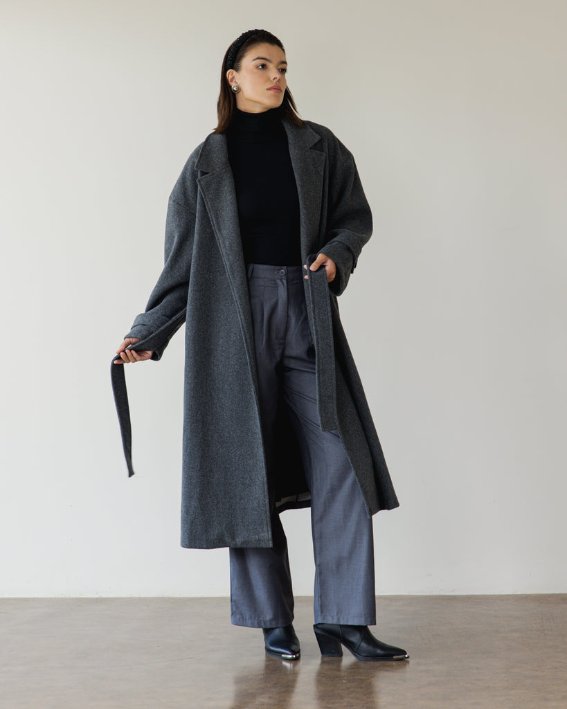 Midnight in Paris Coat in Dark Grey