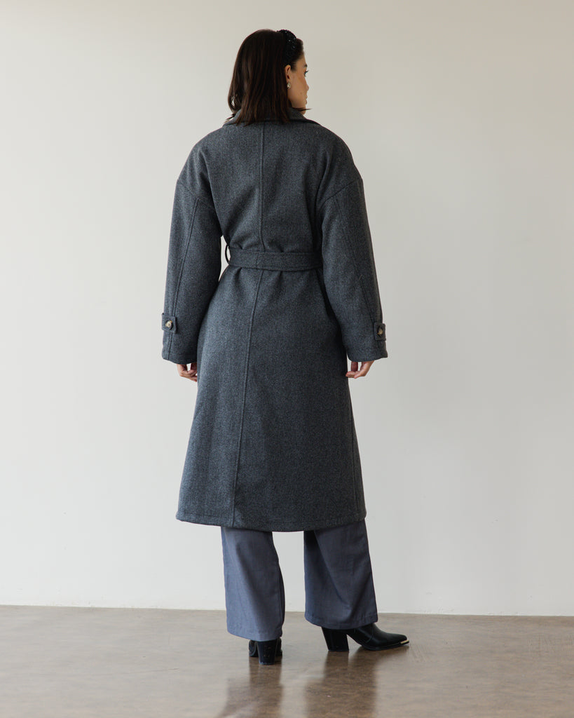 Midnight in Paris Coat in Dark Grey