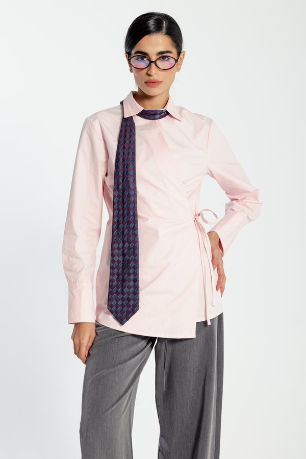 Crossover Shirt in Pink