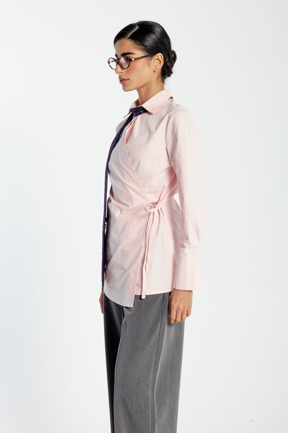 Crossover Shirt in Pink