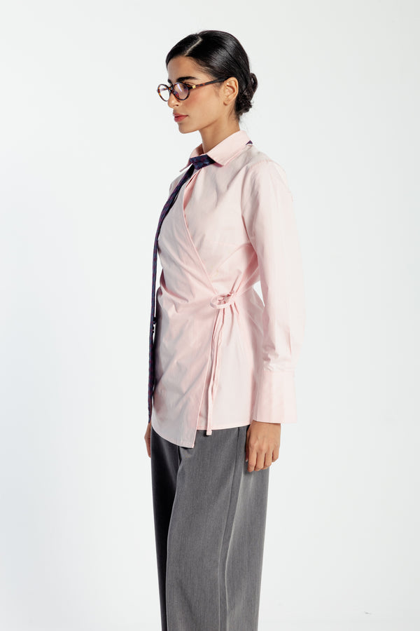 Crossover Shirt in Pink