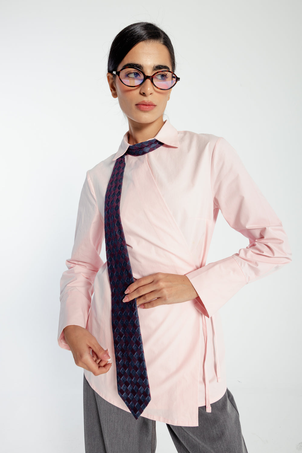 Crossover Shirt in Pink