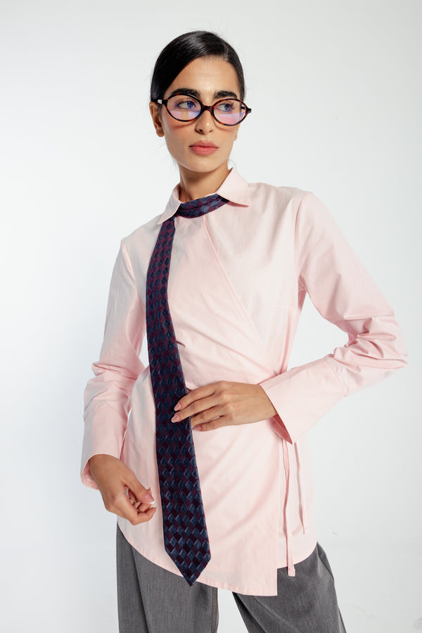 Crossover Shirt in Pink